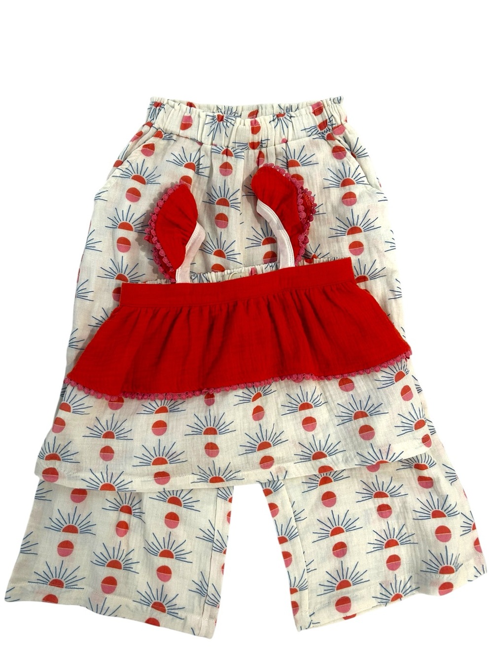 Miki Miette Boutique Kids Boho Sun Set Lucia Wide Leg Pants Anya Ruffle Tank 5T